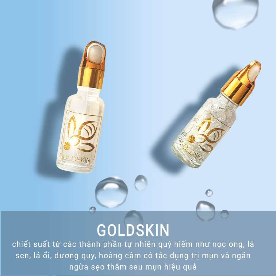 Goldskin được chiết xuất từ nọc ong và các thảo dược như lá trà xanh, lá xe, đương quy, cam thảo