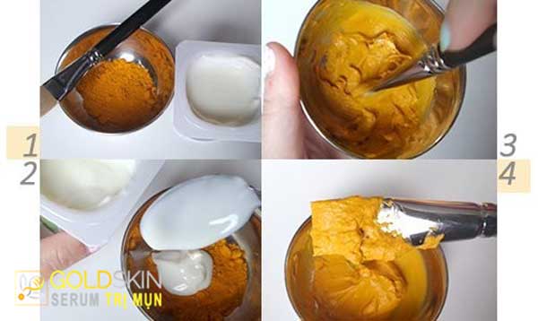 4 Bước làm mặt nạ sữa chua nghệ cực đơn giản